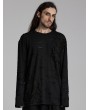 Punk Rave Black Gothic Decadent Loose Casual Knit T-Shirt for Men