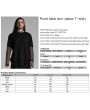 Punk Rave Black Gothic Punk Fake Two-Piece Mesh Spliced T-Shirt for Men