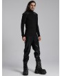 Punk Rave Black Gothic Cyber Punk Zipper Collar Long Sleeved T-Shirt for Men