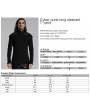 Punk Rave Black Gothic Cyber Punk Zipper Collar Long Sleeved T-Shirt for Men