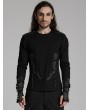 Punk Rave Black Gothic Personalized Cyberpunk Knitted T-Shirt for Men