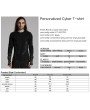 Punk Rave Black Gothic Personalized Cyberpunk Knitted T-Shirt for Men