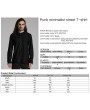 Punk Rave Black Gothic Punk Minimalist Street Distressed Knit T-Shirt for Men