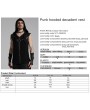 Punk Rave Black Gothic Punk Hooded Decadent Mesh Knitted Vest for Men