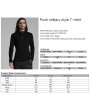 Punk Rave Black Gothic Punk Military Style Knitted T-Shirt for Men