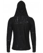 Punk Rave Black Gothic Dark Punk Handsome Hooded T-Shirt for Men