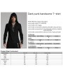 Punk Rave Black Gothic Dark Punk Handsome Hooded T-Shirt for Men