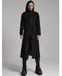 Punk Rave Black Gothic Doomsday Punk Studded Printed Long Coat for Men