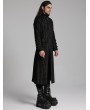 Punk Rave Black Gothic Doomsday Punk Studded Printed Long Coat for Men