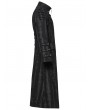 Punk Rave Black Gothic Doomsday Punk Studded Printed Long Coat for Men