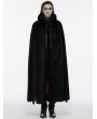 Punk Rave Black and Red Gothic Bat Collar Dark Night Count's Long Cloak