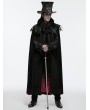 Punk Rave Black and Red Gothic Bat Collar Dark Night Count's Long Cloak