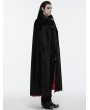 Punk Rave Black and Red Gothic Bat Collar Dark Night Count's Long Cloak