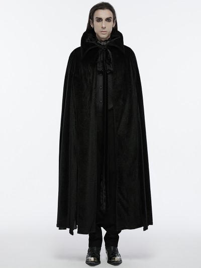 Punk Rave Black Gothic Bat Collar Dark Night Count's Long Cloak