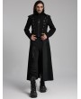 Punk Rave Black Gothic Punk Visual Metal Eyelet Long Jacket for Men