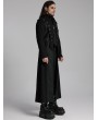 Punk Rave Black Gothic Punk Visual Metal Eyelet Long Jacket for Men