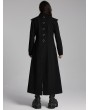 Punk Rave Black Gothic Punk Visual Metal Eyelet Long Jacket for Men