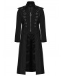 Punk Rave Black Gothic Punk Visual Metal Eyelet Long Jacket for Men