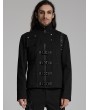 Punk Rave Black Gothic Cyberpunk Deconstruction Stand Collar Jacket for Men