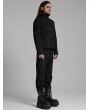 Punk Rave Black Gothic Cyberpunk Deconstruction Stand Collar Jacket for Men