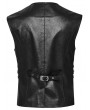 Punk Rave Black Medieval Gothic Punk Faux Leather Vest for Men