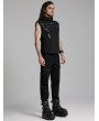 Punk Rave Black Gothic Cyberpunk Personalized Sweater Vest for Men