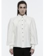 Punk Rave White Gothic Layered Lace Gorgeous Puff Sleeve Shirt for Men