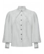 Punk Rave White Gothic Layered Lace Gorgeous Puff Sleeve Shirt for Men