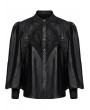 Punk Rave Black Gothic Layered Lace Gorgeous Puff Sleeve Shirt for Men