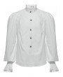 Punk Rave White Gothic Palace Style Retro Ruffle Pleated Shirt for Men