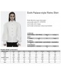 Punk Rave White Gothic Palace Style Retro Ruffle Pleated Shirt for Men