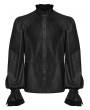 Punk Rave Black Gothic Palace Style Retro Ruffle Pleated Shirt for Men