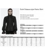 Punk Rave Black Gothic Palace Style Retro Ruffle Pleated Shirt for Men