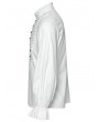 Punk Rave White Gothic Retro 3D Pleated Lantern Sleeve Shirt for Men