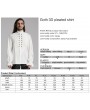 Punk Rave White Gothic Retro 3D Pleated Lantern Sleeve Shirt for Men