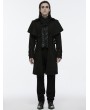 Punk Rave Black Gothic Retro Zip Front Cloak Style Jacket for Men