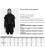 Punk Rave Black Gothic Retro Zip Front Cloak Style Jacket for Men