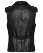 Punk Rave Black Gothic Gorgeous Ruffle Trim Jacquard Vest for Men