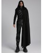 Punk Rave Black Gothic Punk Asymmetric Detachable Half Cloak for Men