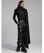 Punk Rave Black Gothic Punk Asymmetric Detachable Half Cloak for Men