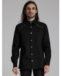 Punk Rave Black Gothic Punk Studded Handsome Fitted Shirt for Men