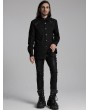 Punk Rave Black Gothic Punk Studded Handsome Fitted Shirt for Men