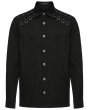 Punk Rave Black Gothic Punk Studded Handsome Fitted Shirt for Men