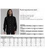 Punk Rave Black Gothic Punk Studded Handsome Fitted Shirt for Men