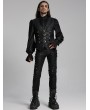 Punk Rave Black Gothic Gorgeous Double-Breasted Faux Leather Vest for Men