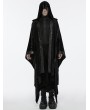 Punk Rave Black Gothic Dark Mage Hooded Robe Coat for Men