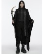 Punk Rave Black Gothic Dark Mage Hooded Robe Coat for Men