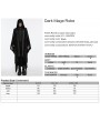 Punk Rave Black Gothic Dark Mage Hooded Robe Coat for Men