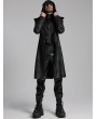 Punk Rave Black Gothic Wizard Men's Hooded Zipper Front Jacket