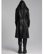 Punk Rave Black Gothic Wizard Men's Hooded Zipper Front Jacket